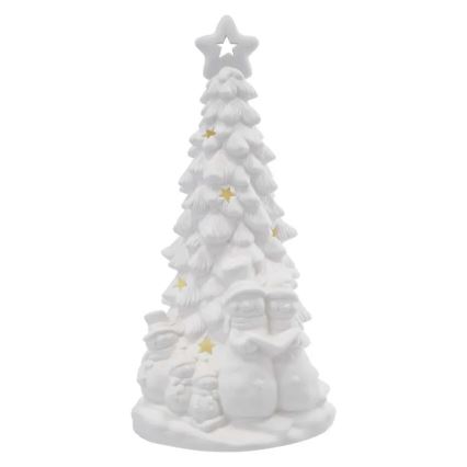 Decoración navideña LED, árbol de Navidad, blanco cálido, 2xAA