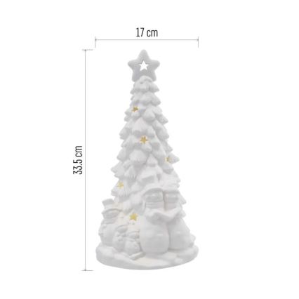 Decoración navideña LED, árbol de Navidad, blanco cálido, 2xAA