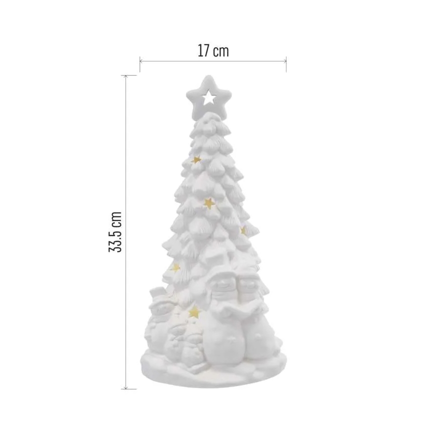 Decoración navideña LED, árbol de Navidad, blanco cálido, 2xAA