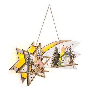 Decoración navideña LED Cometa 10xLED/2xAA