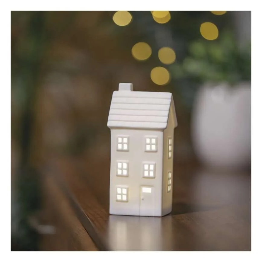 Decoración navideña LED/CR2032 casita