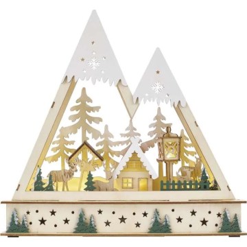 Decoración navideña LED LED/0,6W/2xAA paisaje navideño