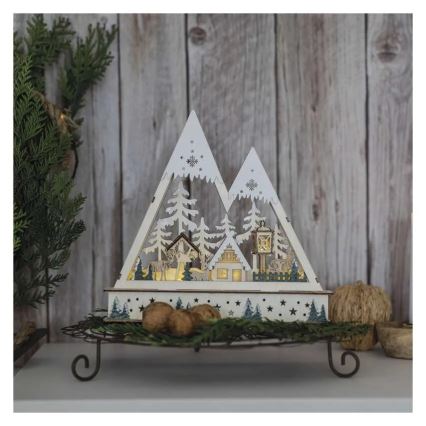 Decoración navideña LED LED/0,6W/2xAA paisaje navideño