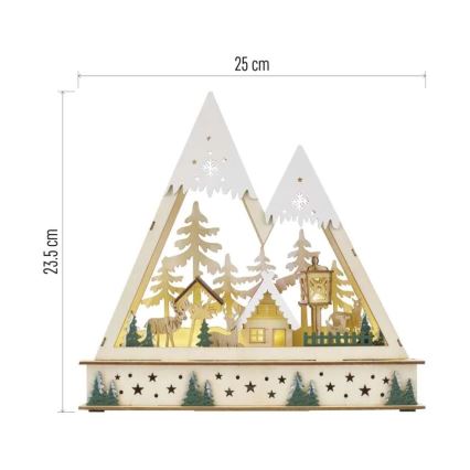 Decoración navideña LED LED/0,6W/2xAA paisaje navideño