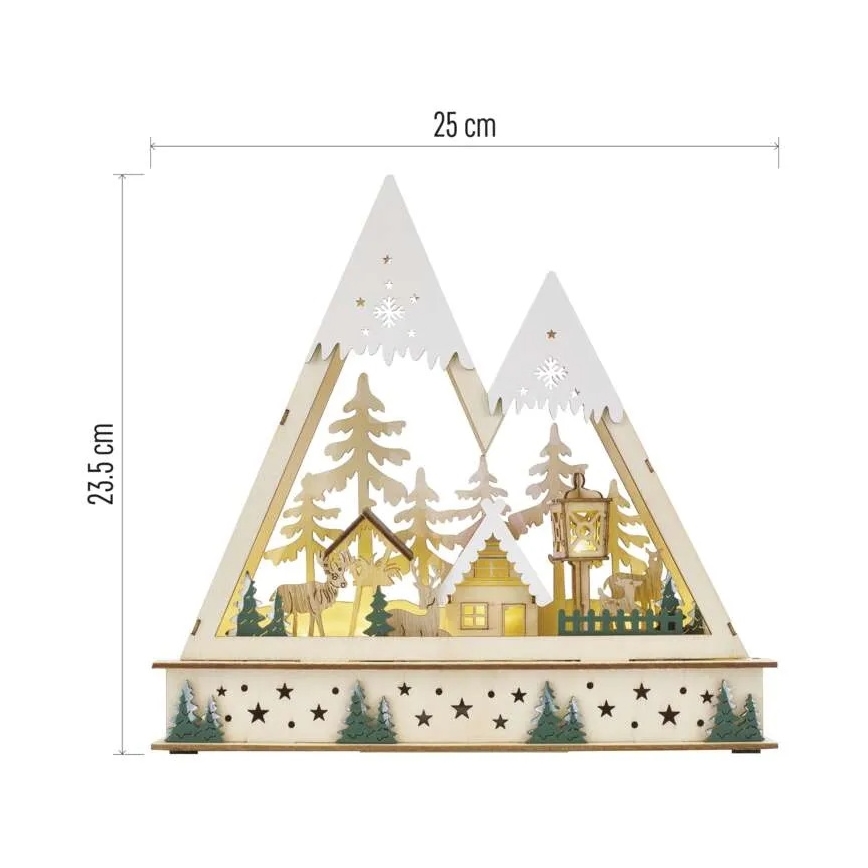 Decoración navideña LED LED/0,6W/2xAA paisaje navideño