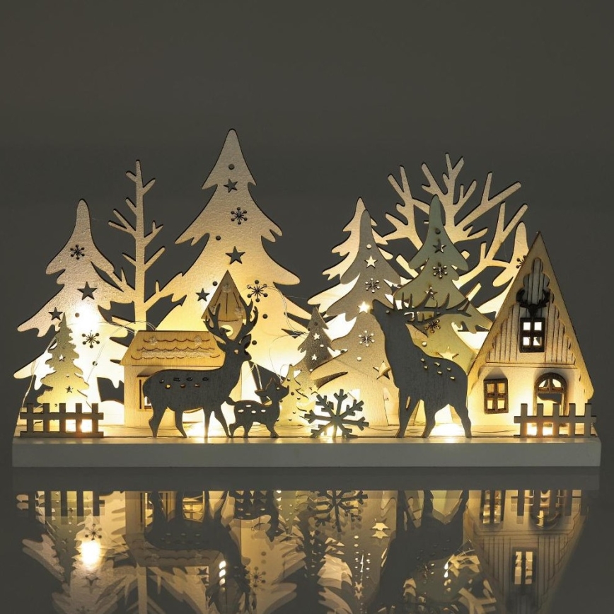 Decoración navideña LED LED/3xAAA/blanco cálido forest