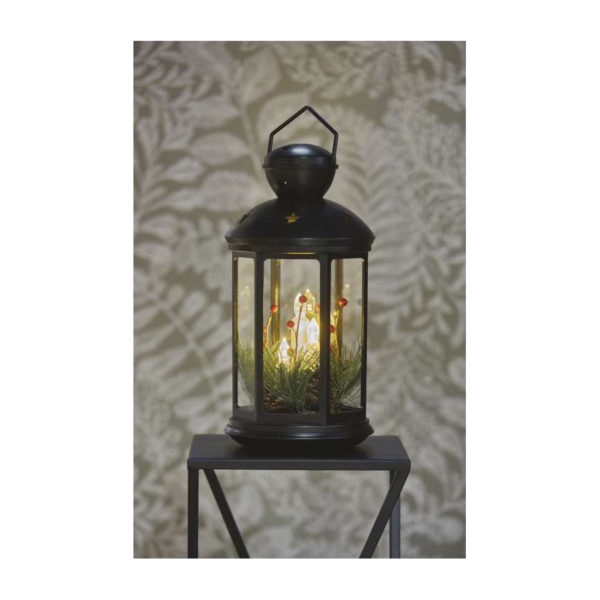 Decoración navideña LED LED/3xAAA negra