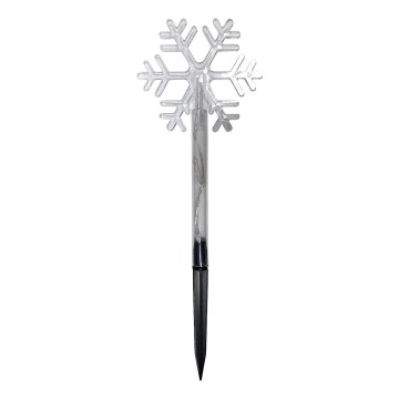 Decoración navideña LED para exterior en forma de copo de nieve, 3xLED/2xAA, IP44, blanco cálido