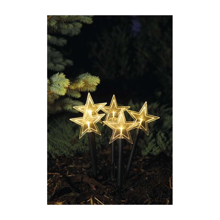 Decoración navideña LED para exteriores 5xLED/3xAA estrellas IP44