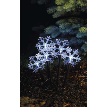 Decoración navideña LED para exteriores 5xLED/3xAA IP44 copos de nieve