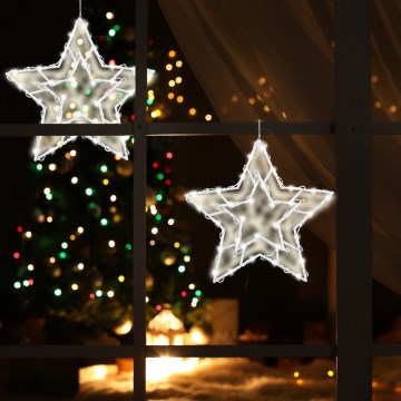 Decoración navideña LED para ventana 35xLED/3xAA blanco cálido