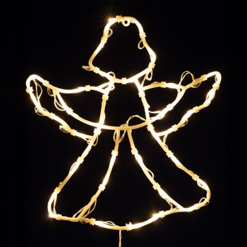 Decoración navideña LED para ventana 35xLED/3xAA IP44 ángel blanco cálido