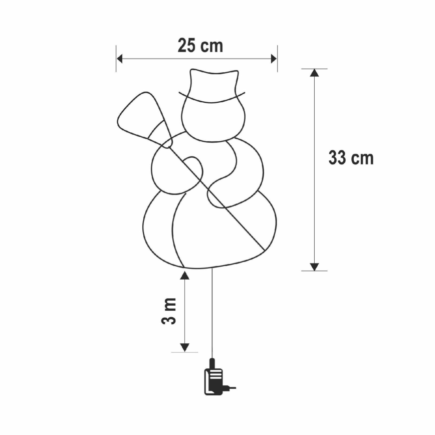 Decoración navideña LED para ventana, muñeco de nieve, 35xLED/230V IP44, blanco cálido