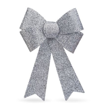 Decoración navideña LED RGB, 11 LEDs / 3x LR44, 40 x 30 cm, lazo plateado