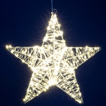 Decoración navideña LED — estrella de 45 cm, 320 LEDs / 230 V, blanco cálido
