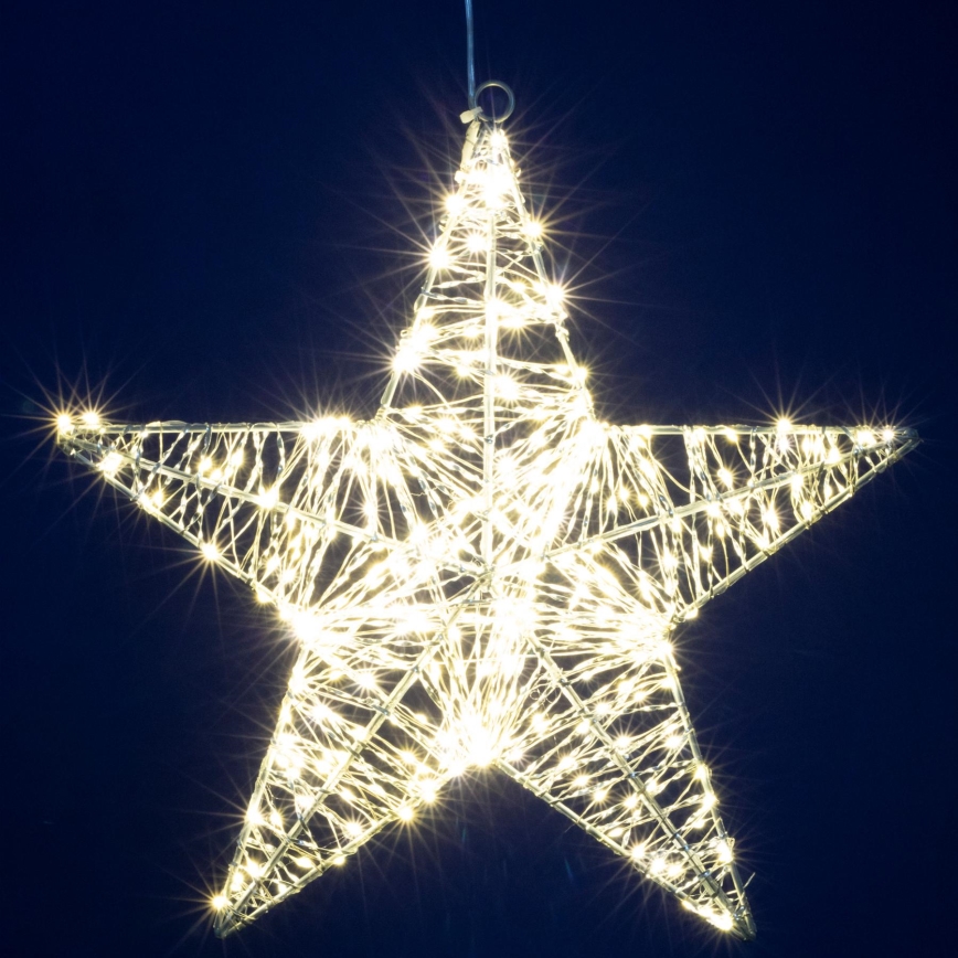Decoración navideña LED — estrella de 45 cm, 320 LEDs / 230 V, blanco cálido