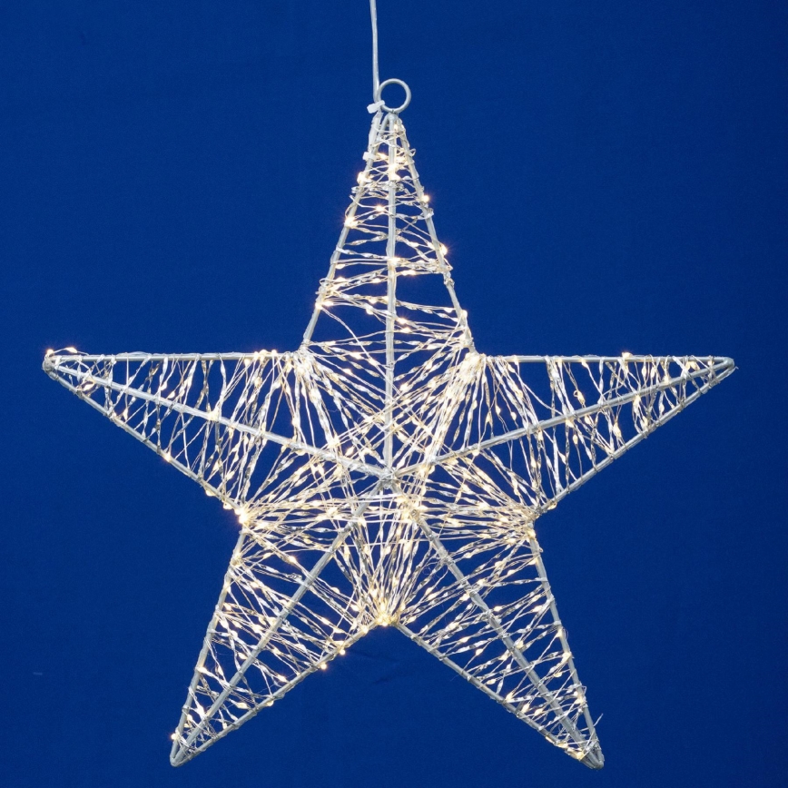 Decoración navideña LED — estrella de 45 cm, 320 LEDs / 230 V, blanco cálido