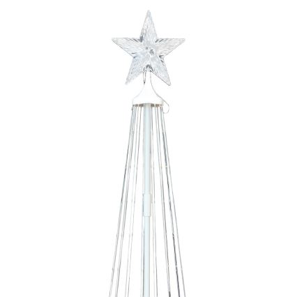 Decoración navideña exterior LED RGBW regulable LED/4W/230V 180 cm IP44 árbol de Navidad + mando a distancia