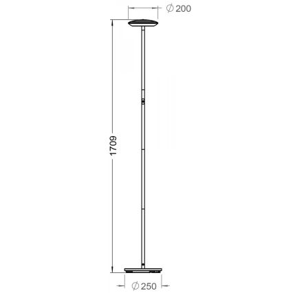 Deko-Light 343028 - Lámpara de pie LED regulable BERMUDA LED/18W/230V 3000K negra