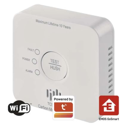 Detector de monóxido de carbono GoSmart 2xAA Wi-Fi Tuya