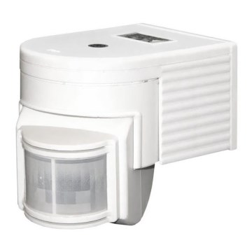 Detector PIR de movimiento y sensor crepuscular T362, 180° para pared, 230 V, 1 sensor, blanco