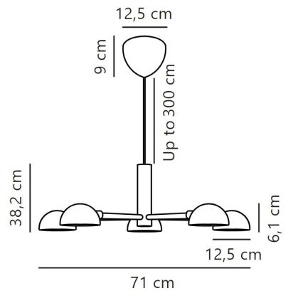 DFTP by Nordlux - Lámpara colgante NOMI 5xE14/8W/230V negro