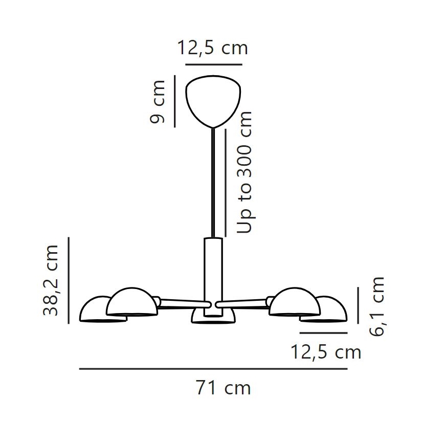 DFTP by Nordlux - Lámpara colgante NOMI 5xE14/8W/230V negro