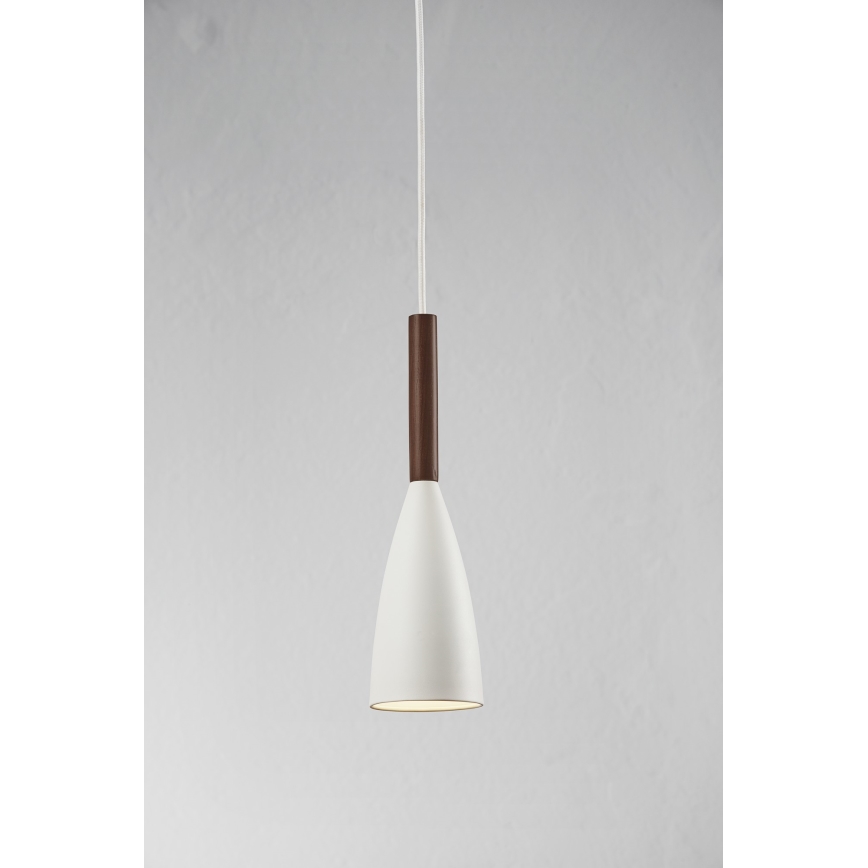 DFTP by Nordlux - Lámpara colgante PURE 1xE27/40W/230V diá. 10 cm blanco/nogal