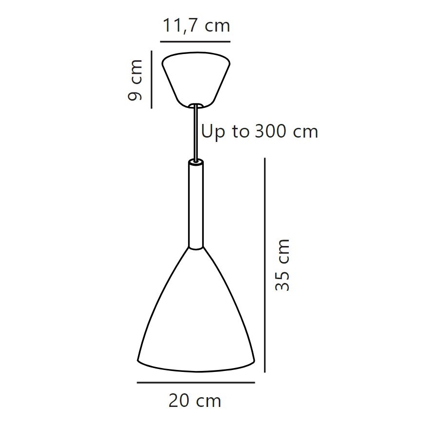 DFTP by Nordlux - Lámpara colgante PURE 1xE27/40W/230V diá. 20 cm blanco/ceniza
