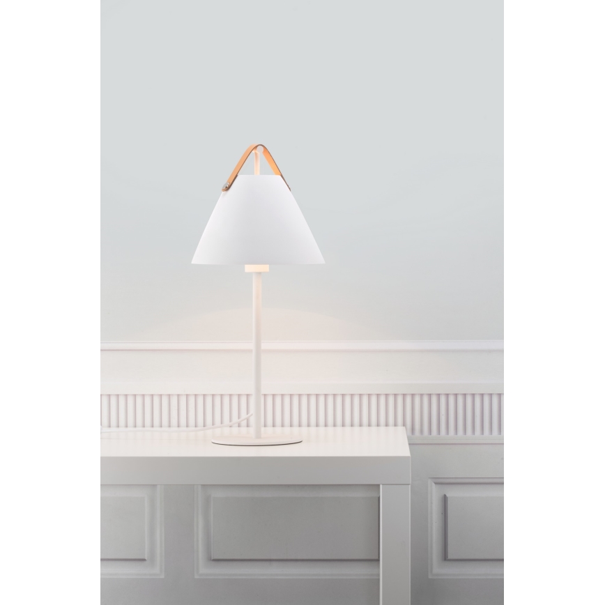 DFTP by Nordlux - Lámpara de mesa STRAP 1xE27/40W/230V blanco
