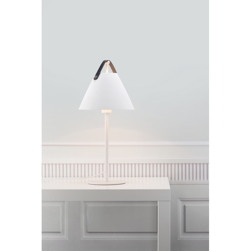 DFTP by Nordlux - Lámpara de mesa STRAP 1xE27/40W/230V blanco