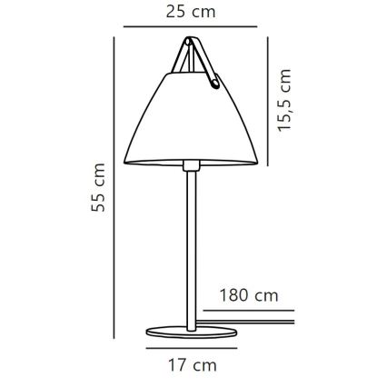 DFTP by Nordlux - Lámpara de mesa STRAP 1xE27/40W/230V blanco