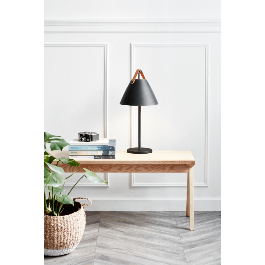 DFTP by Nordlux - Lámpara de mesa STRAP 1xE27/40W/230V negro