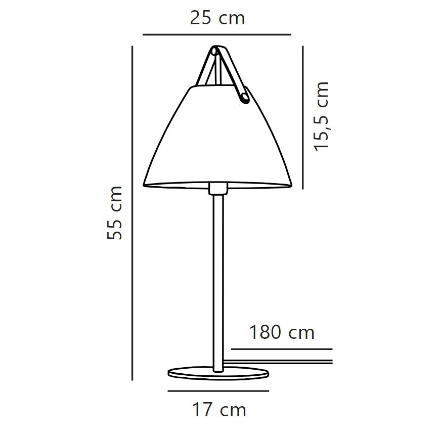 DFTP by Nordlux - Lámpara de mesa STRAP 1xE27/40W/230V negro