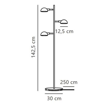 DFTP by Nordlux - Lámpara de pie NOMI 3xE14/8W/230V negro