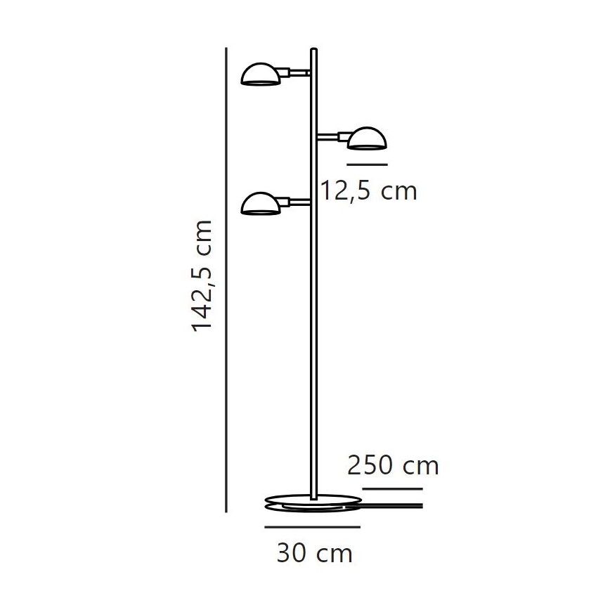 DFTP by Nordlux - Lámpara de pie NOMI 3xE14/8W/230V negro