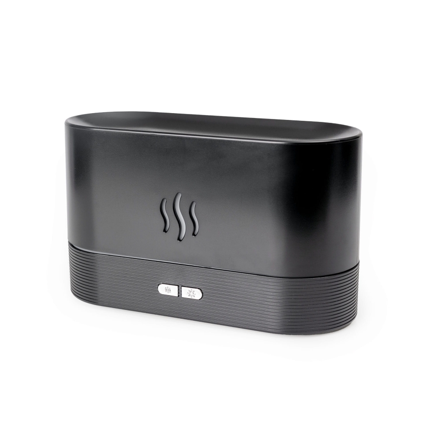 Difusor de aromas y humidificador de aire ultrasónico LED RGB con retroiluminación 180ml negro
