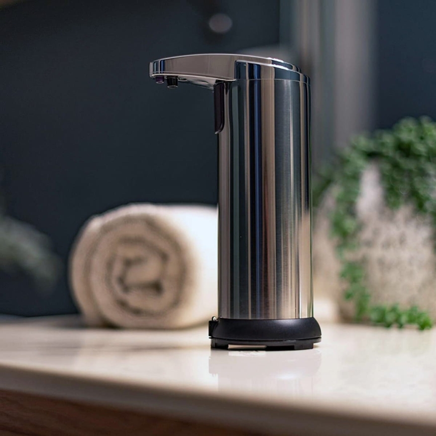 Dispensador de jabón sin contacto con sensor 4xAAA acero inoxidable