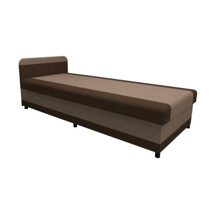 Diván tapizado con espacio de almacenamiento TALI 80x202 cm marrón/beige