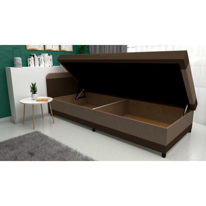 Diván tapizado con espacio de almacenamiento TALI 80x202 cm marrón/beige