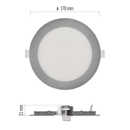 Downlight empotrado LED NEXXO LED/12,5W/230V 3000/3500/4000K plateado Ø 17 cm