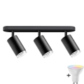 Downlight LED RGBW regulable para baño TURYN 3xGU10/6,5W/230V 2700-6500K Wi-Fi IP44 negro