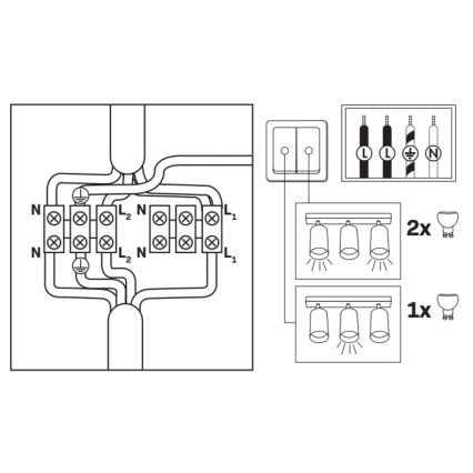 Downlight LED RGBW regulable para baño TURYN 3xGU10/6,5W/230V 2700-6500K Wi-Fi IP44 negro