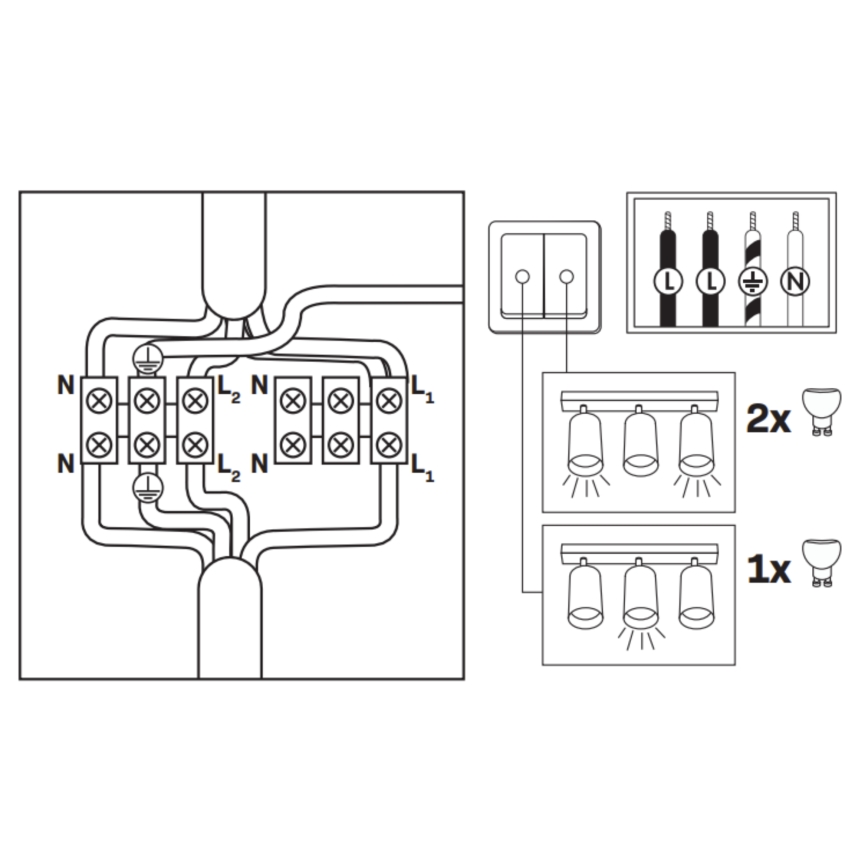 Downlight LED RGBW regulable para baño TURYN 3xGU10/6,5W/230V 2700-6500K Wi-Fi IP44 negro