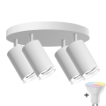 Downlight LED RGBW regulable para baño TURYN 4xGU10/6,5W/230V 2700-6500K Wi-Fi IP44 blanco