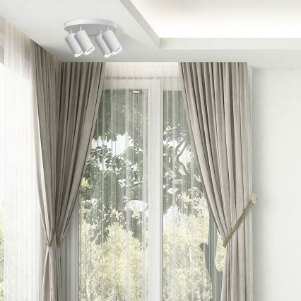 Downlight LED RGBW regulable para baño TURYN 4xGU10/6,5W/230V 2700-6500K Wi-Fi IP44 blanco