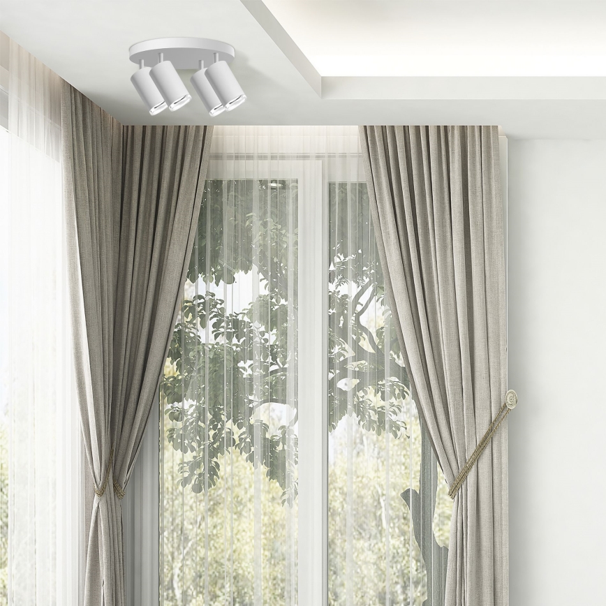 Downlight LED RGBW regulable para baño TURYN 4xGU10/6,5W/230V 2700-6500K Wi-Fi IP44 blanco