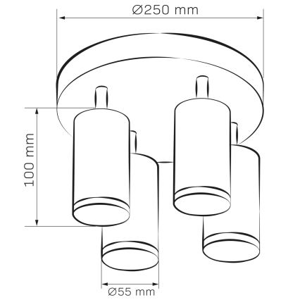 Downlight LED RGBW regulable para baño TURYN 4xGU10/6,5W/230V 2700-6500K Wi-Fi IP44 blanco