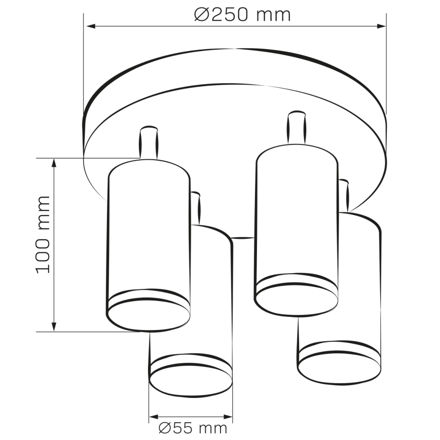 Downlight LED RGBW regulable para baño TURYN 4xGU10/6,5W/230V 2700-6500K Wi-Fi IP44 blanco