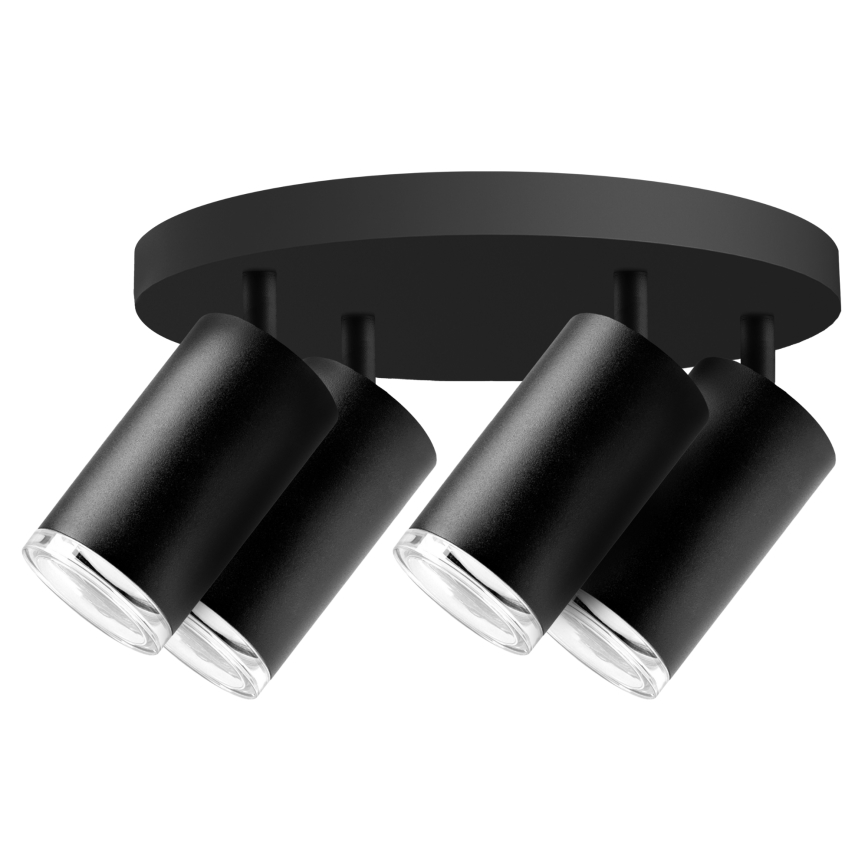 Downlight LED RGBW regulable para baño TURYN 4xGU10/6,5W/230V 2700-6500K Wi-Fi IP44 negro